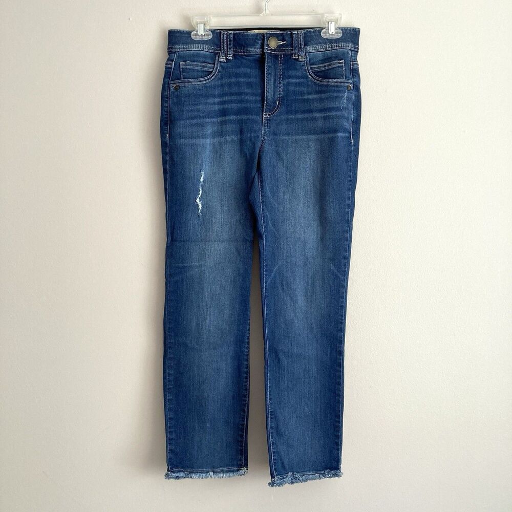 Democracy Ab Technology Jeans Womens 6 Blue Distressed Stretch Denim Med Wash